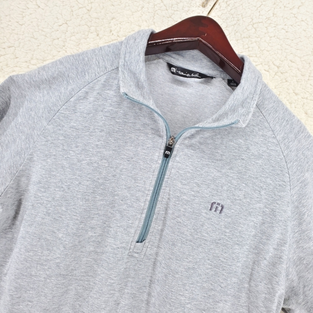Travis Mathew 1/4 Zip Long Sleeve Golf Gray Pullover Sweatshirt Jacket Mens L